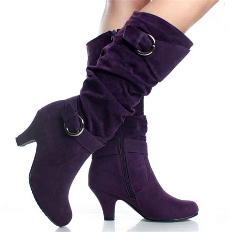 purple designer boots